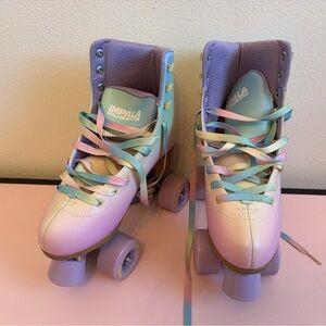 Pastel Rainbow Roller Skates - Pink/Purple